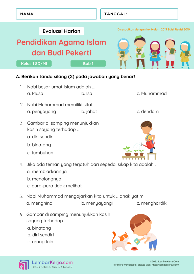 Soal Soal Pai Sd Kelas 1 2 3 4 5 6 Pai Dan Budi Pekerti - Reverasite