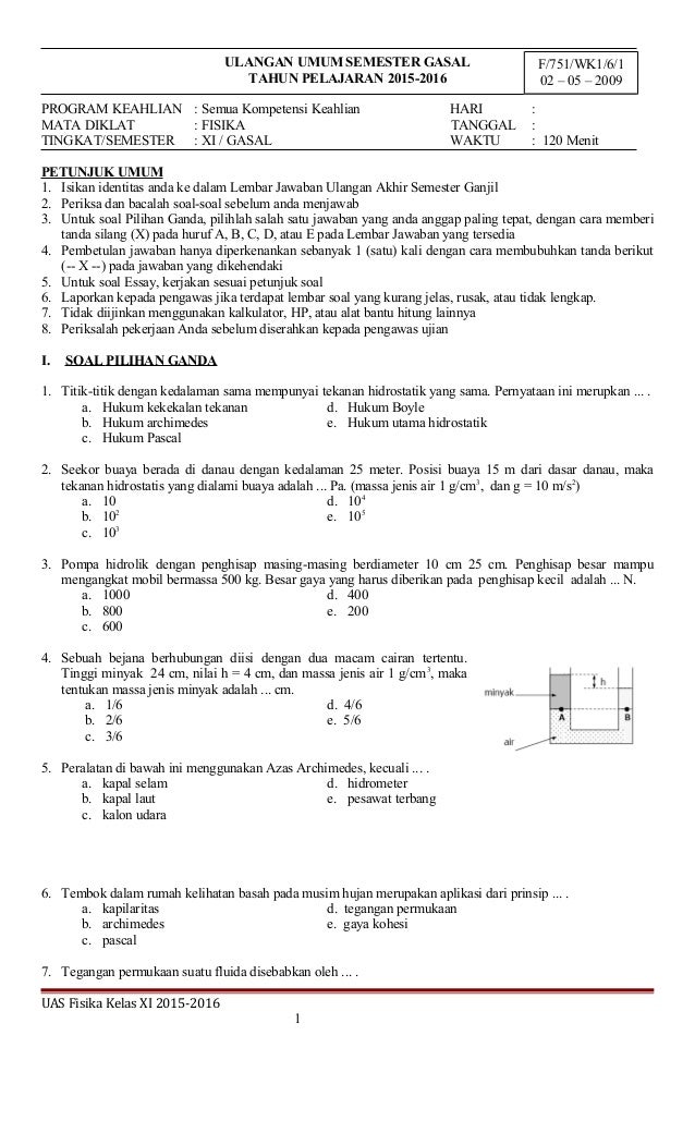 Contoh Soal Fisika Kelas 11 Semester 1 - Homecare24