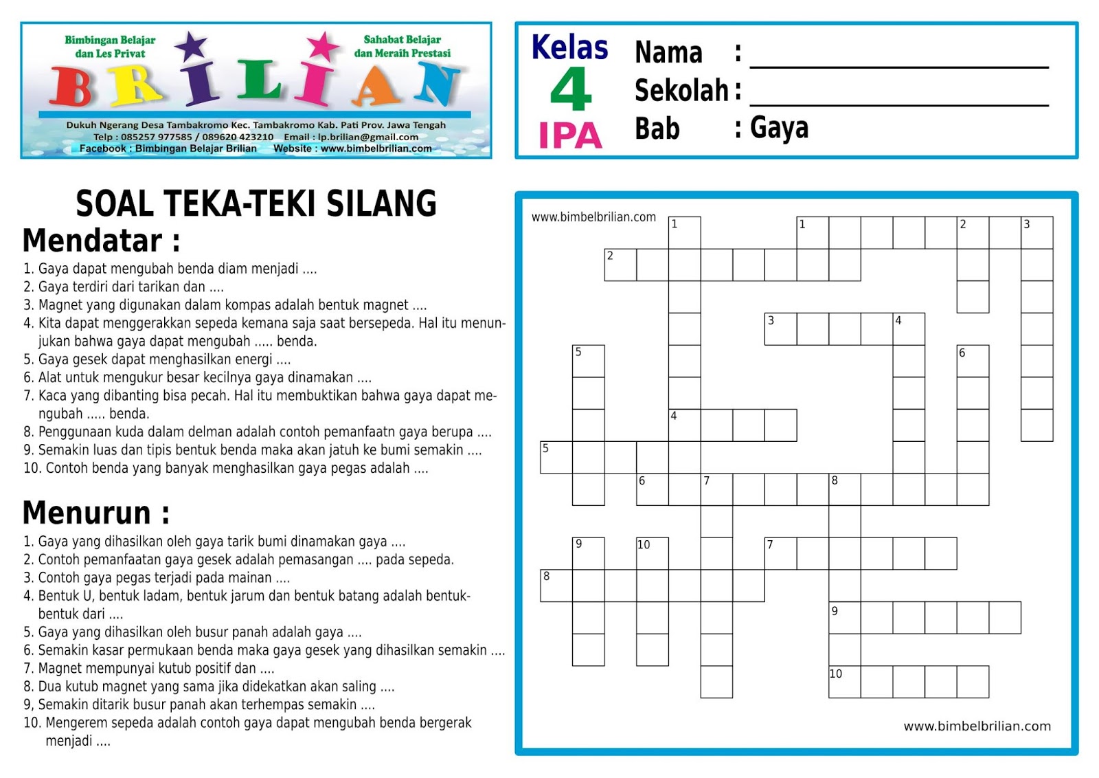 Soal Ipa Kelas 4 - Homecare24