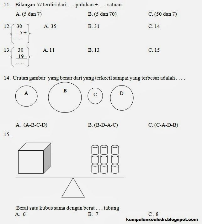 Kumpulan Soal Matematika Kelas 1 Sd Semester 2 - Guru Luring