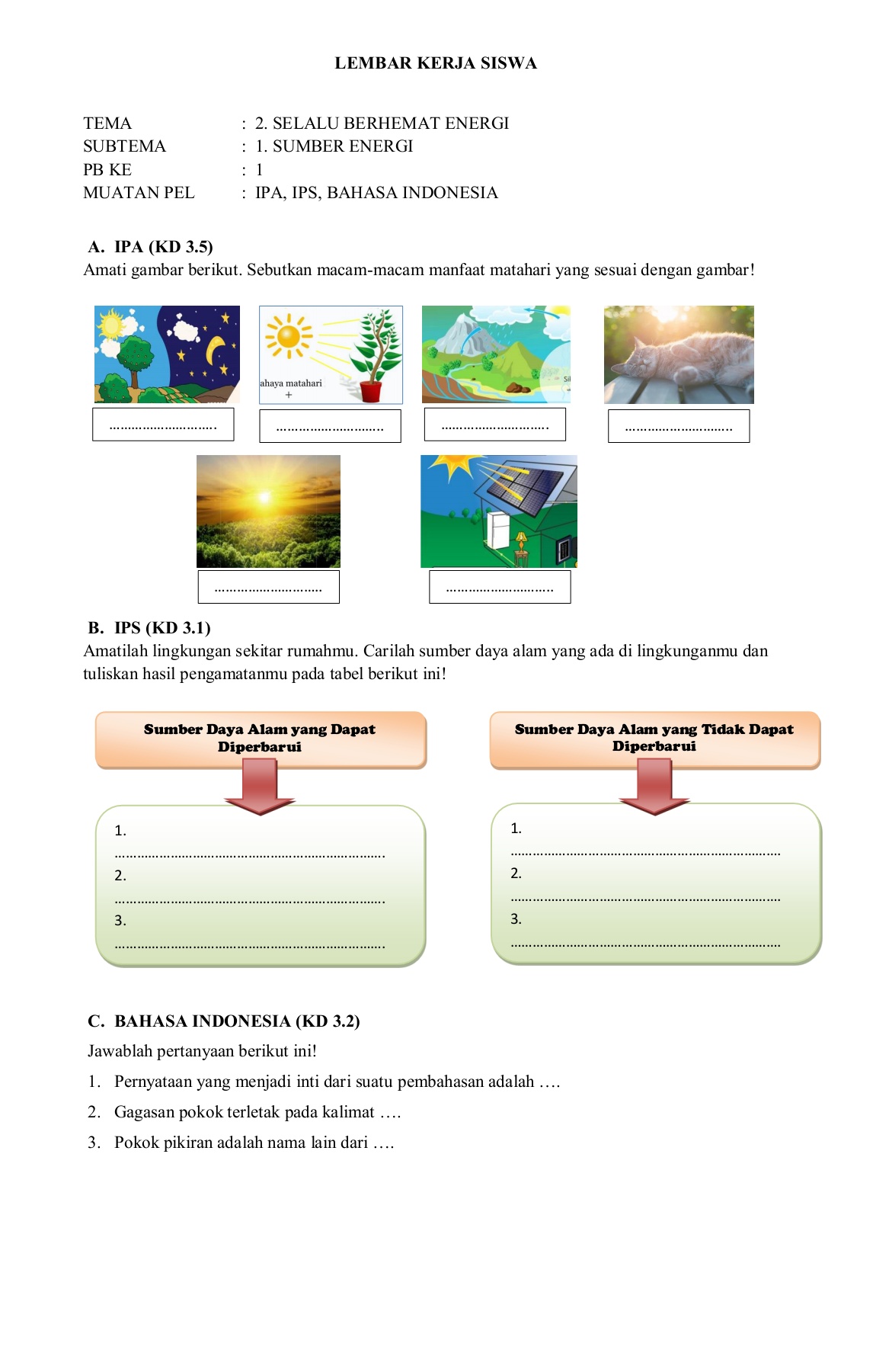 3 Lkpd 2 Lkpd Ipas Kelas Iv Bab 7 Topik A Lkpd Lembar Kerja Peserta