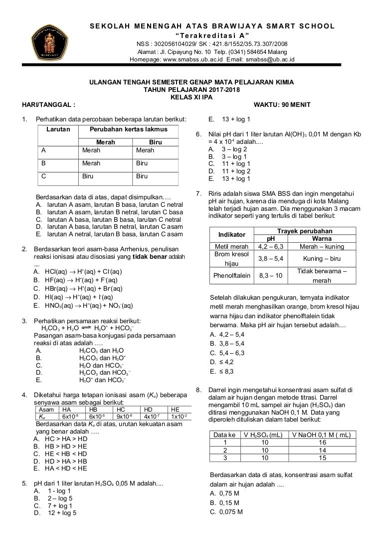 Soal Ukk Kimia Kelas 11 / Jual Buku MANDIRI KIMIA SMA Kelas 11 XI K13