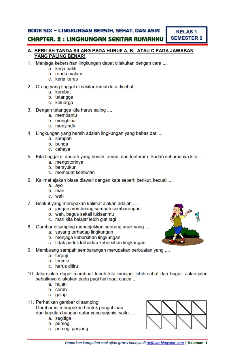 Soal Tema 3 Kelas 6 Sd Semester 1