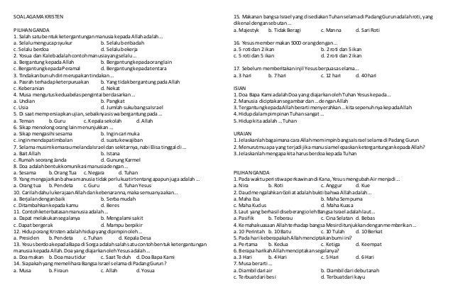 Ide 21+ Soal Agama Kristen