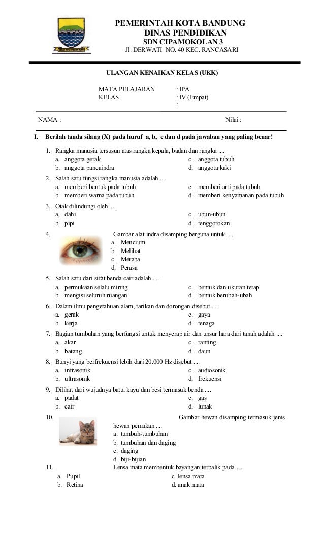 Latihan Soal Ipa Kelas 4 Sd Semester 1 Buku Bupena – Beinyu.com